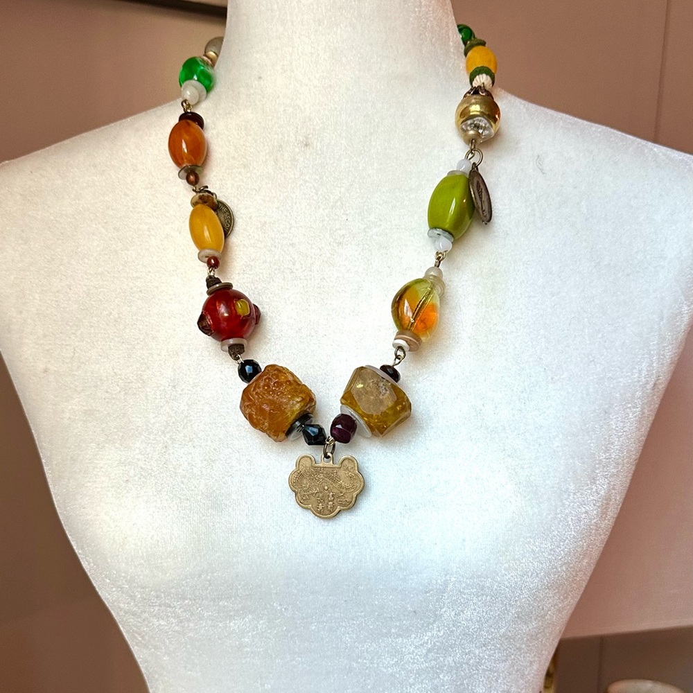 Vintage Resin, glass and handmade beads